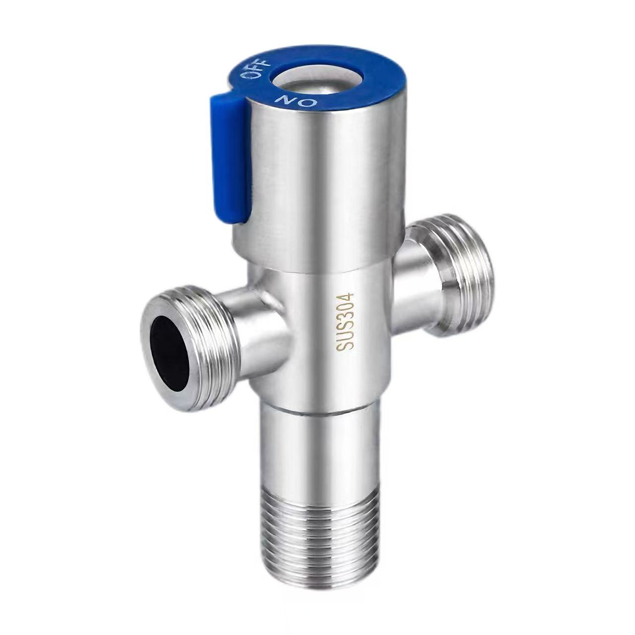 Biru Nangani 180 ° Dual Outlet Tiga-Way Angle Valve Biru Nangani 180 ° Dual Outlet Tiga-Way Angle Valve