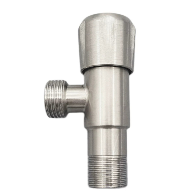 Disikat Stainless Steel Universal Panas lan Dingin Air Inlet Angle Valve