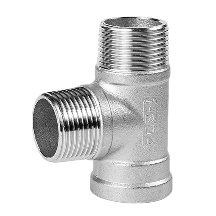 Tee Fitting BSP Stainless Steel Pria-Wanita-Wanita