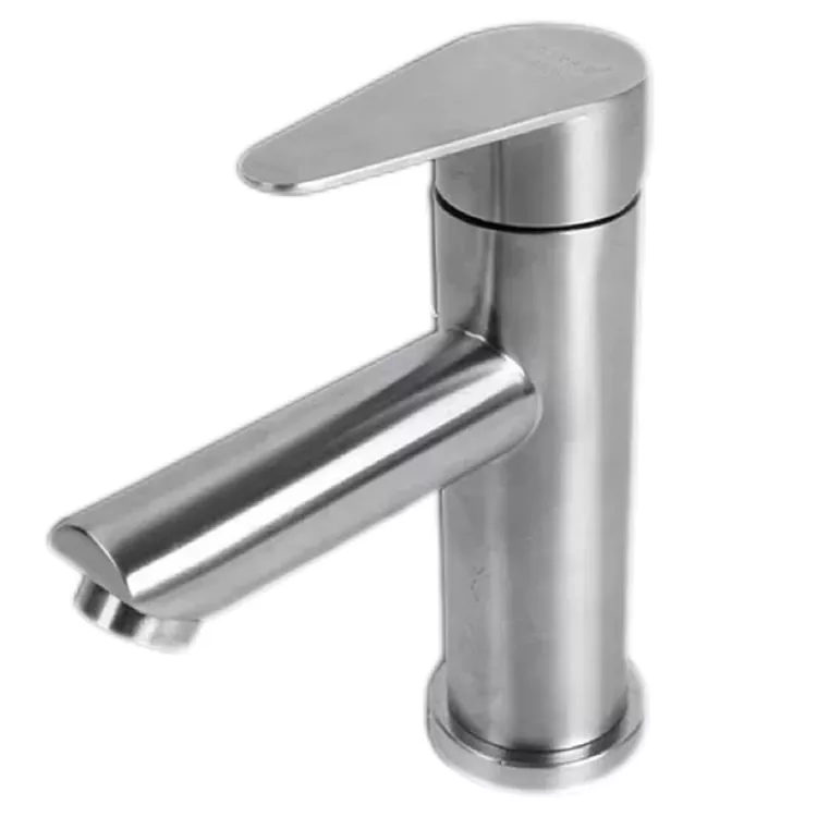Silinder Flat Handle Panas Lan Dingin Basin Faucet