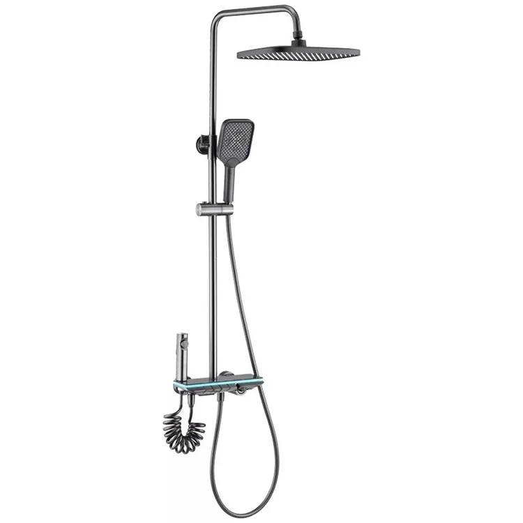 Digital Led Light Piano Key Panel Gedhe Shower Kepala Set