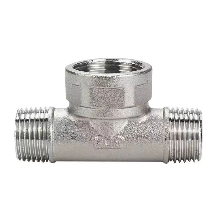 DN15-DN100 BSP Stainless Steel Sedheng-Gedhe Pipe Tee