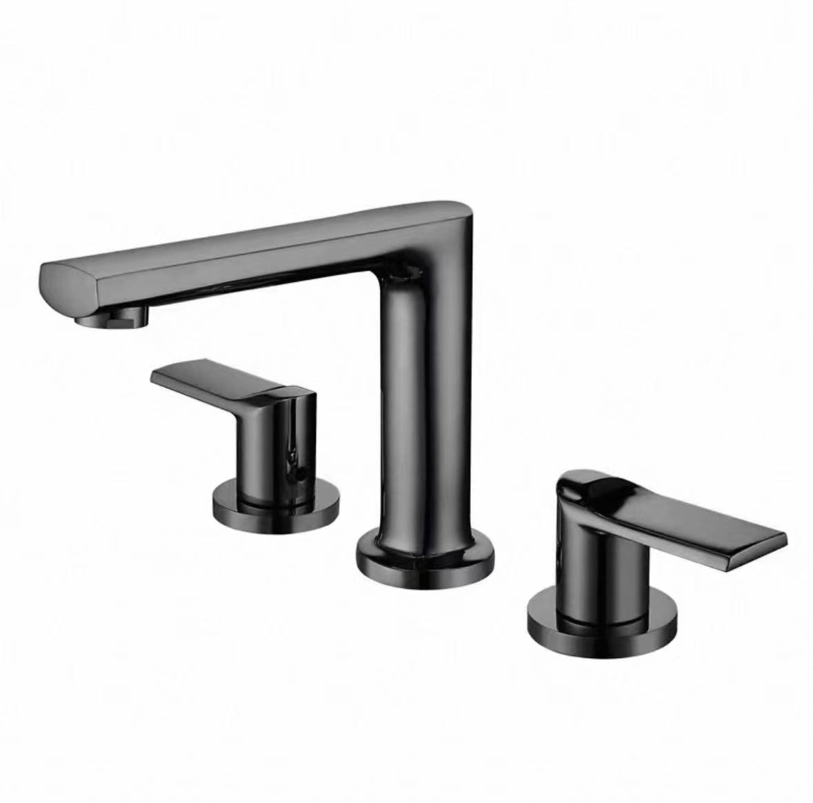Glossy Black Mirror Telung Gagang Faucet