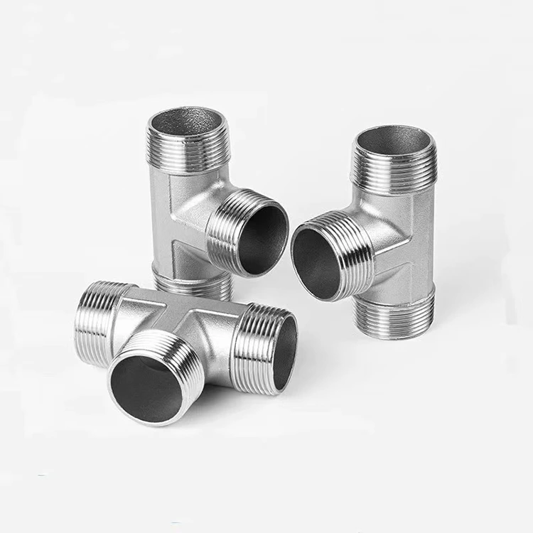 BSP Stainless Steel Male-Female-Male Pipe Tee 