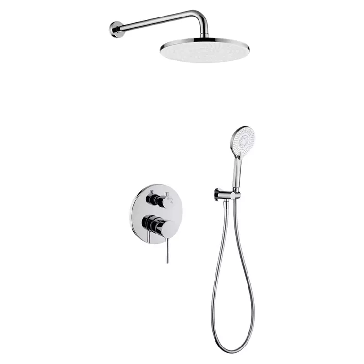 In-Wall Dual-Control Knob Round Overhead Shower Kepala