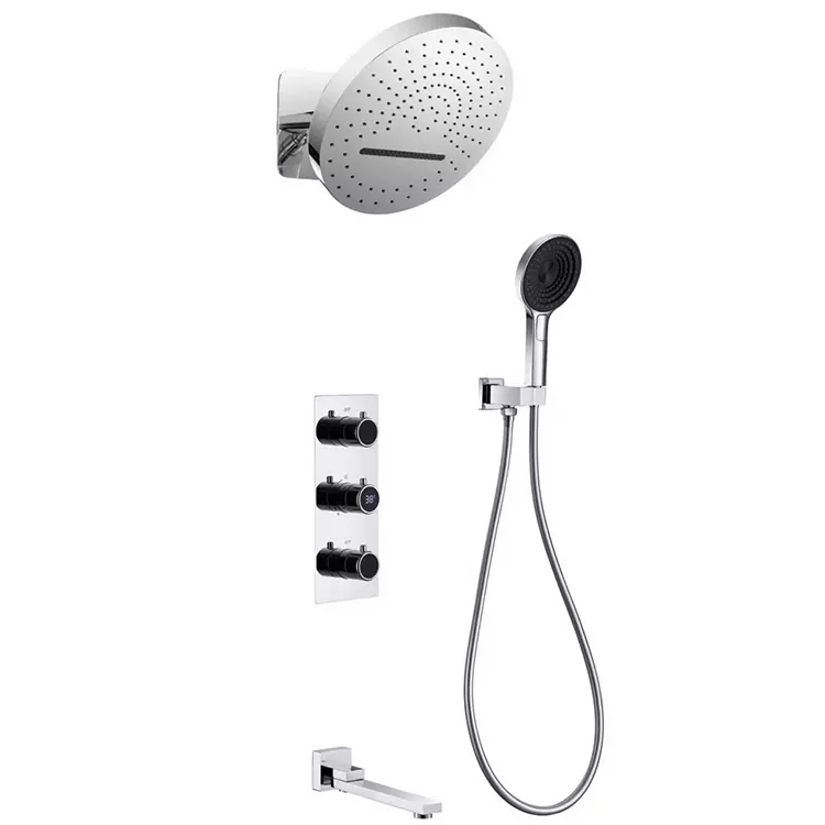 In-Wall Round Overhead Shower Kanthi Tampilan Digital