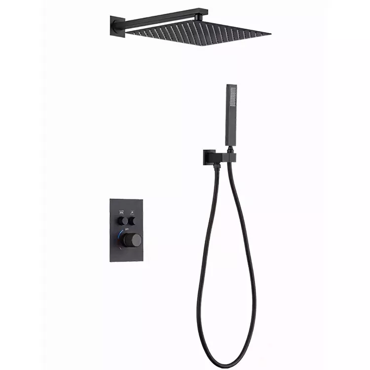 In-Wall Square Overhead Pressurized Shower Kepala